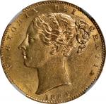 GREAT BRITAIN. Sovereign, 1864. London Mint. Victoria. NGC AU-58.