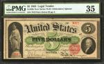 Fr. 63b. 1863 $5 Legal Tender Note. PMG Choice Very Fine 35.