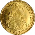 CHILE. 8 Escudos, 1813-So FJ. Santiago Mint. Ferdinand VII. NGC MS-61.