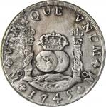 MEXICO. Mixed Date Pillar Dollars, ca. 1734-47. Philip V (1700-46). ANACS VF-35 Details--Salt Water 