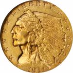 1911-D Indian Quarter Eagle. Strong D. AU-58 (NGC).