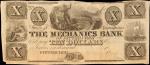 Pittsburgh, Pennsylvania. Mechanics Bank of Pittsburgh. ND (18xx). $10. Very Fine. Remainder.