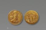 13877  古波斯萨珊帝国沙普尔一世金币一枚，直径：22.5mm，重：7.3g，极美品