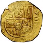 Seville, Spain, gold cob 8 escudos, 1690 (M), NGC MS 64, finest and only example in the NGC census.