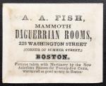 1840-50年代美国波士顿华盛顿街A.A. Fish达盖尔照相馆名片. 十分珍贵.