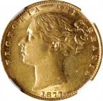 AUSTRALIA. Sovereign, 1877-S. Sydney Mint. Victoria. NGC MS-61.