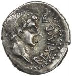 MAURETANIA: Juba II， 25 BC - 23 AD， AR denarius 402。48g41， Muumlller-92， REX IVBA diademed head righ