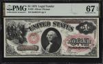 Fr. 26. 1875 $1 Legal Tender Note. PMG Superb Gem Uncirculated 67 EPQ.