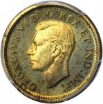 CANADA. 10 Cents Trial Strike in Brass, 1937. Paris Mint. PCGS SP-64 Secure Holder.