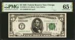 Fr. 1950-G. 1928 $5  Federal Reserve Note. Chicago. PMG Gem Uncirculated 65 EPQ.