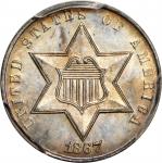 1867 Silver Three-Cent Piece. MS-65 (PCGS).