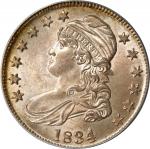 1834 Capped Bust Half Dollar. O-106. Rarity-1. Large Date, Small Letters. MS-64 (PCGS).