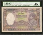 1937年印度储备银行1000卢比。 INDIA. Reserve Bank of India. 1000 Rupees, ND (1937). P-21b. PMG Choice Extremely