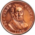 1868 Schuyler Colfax Political Medal. DeWitt-SC 1868-3. Copper. Plain Edge. 28 mm. Mint State, Clean