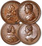 法国17世纪洛林公爵昂利二世及弗朗索瓦二世铜章各一枚