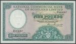 National Commercial Bank of Scotland Limited, £5 (2), 1959, prefix B, green, arms low right, Alexand