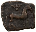 MALAYAMAN: Anonymous, 1st century AD, AE unit (2.48g), Mitch-1998:205 ff, horse facing right // rive