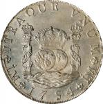 PERU. 8 Reales, 1754-LM JD. Lima Mint. Ferdinand VI. PCGS MS-63.
