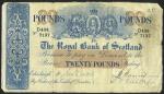 The Royal Bank of Scotland, lot of 2x £20, 7.9.1942, serial number D428 5413 and 4.1.1943 serial num