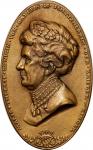 KARL GOETZ MEDALS. Germany. Queen Marie Therese of Bavaria Oval Cast Bronze Medal, 1918. Munich Mint