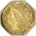 1880 Octagonal 25 Cents. BG-799J. Rarity-3. Indian Head. MS-64 (PCGS). OGH Generation 3.0.