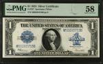 Fr. 237. 1923 $1  Silver Certificate. PMG Choice About Uncirculated 58.