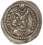 SASANIAN KINGDOM: Varahran  (Vahram) V, 420-438, AR obol  (0.40g), G-—, cf. Sunrise-926, kings bust 