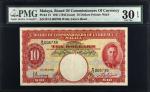 MALAYA. Board of Commissioners of Currency Malaya. 10 Dollars, 1941. P-13. PMG Very Fine 30 EPQ.