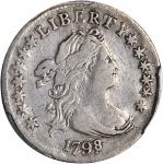 1798/7 Draped Bust Dime. JR-1. Rarity-3. 16-Star Reverse. VF Details--Cleaning (PCGS).