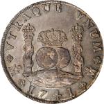 1741-Mo MF年墨西哥地球双柱壹圆银币。墨西哥城铸币厂。MEXICO. 8 Reales, 1741-Mo MF. Mexico City Mint. Philip V. PCGS AU-55.