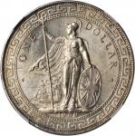 1909/8-B年英国贸易银元站洋一圆银币。NGC Unc Details--Scratched.