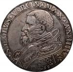 ITALY. Papal States. Piastra, 1588-ROMA Year IIII. Rome Mint. Sixtus V. PCGS Genuine--Tooled, EF Det