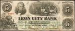 Pittsburgh, Pennsylvania. Iron City Bank. July 4, 1862. $5. Fine.