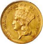 1878 Three-Dollar Gold Piece. MS-61 (PCGS).