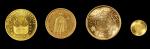 MIXED LOTS. Mixed Gold Issues (4 Pieces), 1892-1980. Grade Range: EXTREMELY FINE to UNCIRCULATED.
