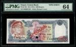 1974年尼泊尔中央银行1000卢比样票，编号000000，PMG 64