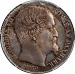 DANISH WEST INDIES. 20 Cents, 1862. Copenhagen Mint. Frederik Vll. PCGS PL-65+ Gold Shield.