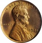 1921 Lincoln Cent. MS-66 RD (PCGS).