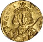 TIBERIUS III, 698-705. AV Solidus (4.45 gms), Constantinople Mint, 2nd Officinae. NGC MS, Strike: 5/
