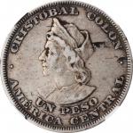 EL SALVADOR. Peso, 1893-CAM. San Salvador Mint. NGC EF-45.