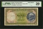 EGYPT. National Bank of Egypt. 1 Pound, 1926-30. P-20s. Specimen. PMG Very Fine 20.