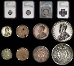 BRITISH INDIA: George V, 1910-1936, 4-coin proof restrike set, 1911(c), Bombay Mint proof restrikes,