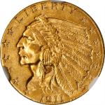 1911-D Indian Quarter Eagle. Strong D. MS-64 (NGC).