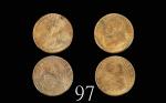 1919H、1925年香港乔治五世铜币一仙，两枚评级品1919H & 1925 George V Bronze 1 Cent (Ma C5). PCGS MS63 & 64RD 金盾 (2pcs)