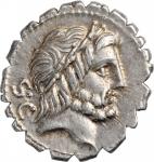 ROMAN REPUBLIC. Q. Antonius Balbus. AR Denarius Serratus (4.01 gms), Rome Mint, 83-82 B.C. ALMOST UN