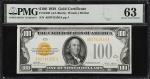 Fr. 2405. 1928 $100 Gold Certificate. PMG Choice Uncirculated 63.