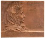 FRANCE, rectangular bronze plaquette medal, 1897, Louise Davout, Marquise de Blocqueville, daughter 