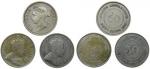 Straits Settlements, group of 3x Silver 50cents, 1901, 1903 and 1905,average good fine, lightly clea