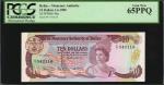 BELIZE. Monetary Authority. 10 Dollars, 1980. P-40a. PCGS Currency Gem New 65 PPQ.