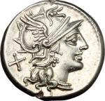 The Roman Republic, C. Iunius C.f. . AR Denarius, 149 BC. Cr. 210/1. B.1. 3.94 g.  18 mm.  极美